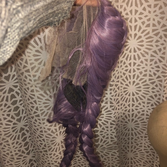 💫Kardashian PURPLE 24” DUTCH BRAID LACE FRONT WIG